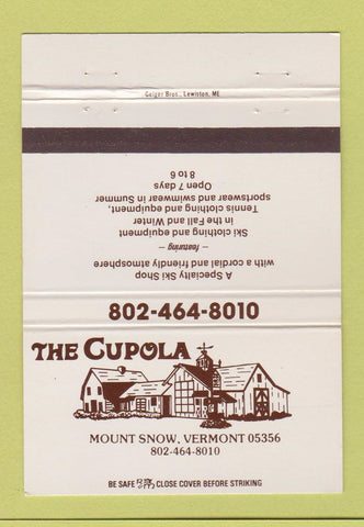 Matchbook Cover - The Cupola Mount Show VT Ski Shop 40 Strike