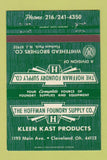 Matchbook Cover - Hoffman Foundry Supply Kleen Kast Cleveland OH 40 Strike