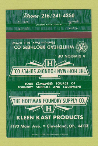 Matchbook Cover - Hoffman Foundry Supply Kleen Kast Cleveland OH 40 Strike