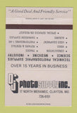 Matchbook Cover - OJ Photo Supply Clayton MO 40 Strike