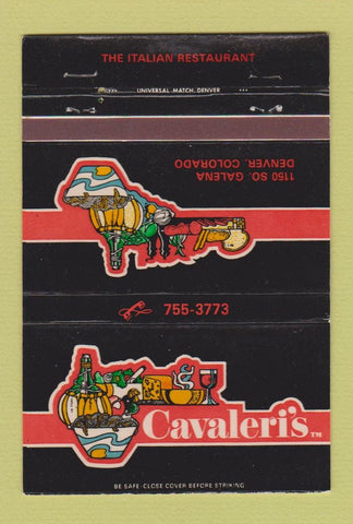 Matchbook Cover - Cavalier's Denver Colorado Italian Restaurant 40 Strike