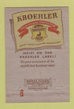 Matchbook Cover - Kroehler Brown Bros Furniture 40 Strike