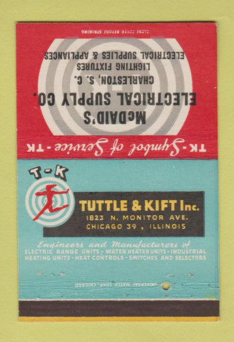 Matchbook Cover - Tuttle Kift McDaid's Electrical Supply Charleston SC 40 Strike