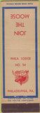 Matchbook Cover - Matchbook Cover Moose Lodge Philadelphia PA