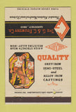 Matchbook Cover - G&C Steel Foundry castings alloy Sandusky OH 40 Strike