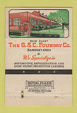 Matchbook Cover - G&C Steel Foundry castings alloy Sandusky OH 40 Strike