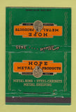 Matchbook Cover - Hope Metal Products Cleveland OH Bob Hope 40 Strike