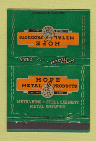 Matchbook Cover - Hope Metal Products Cleveland OH Bob Hope 40 Strike