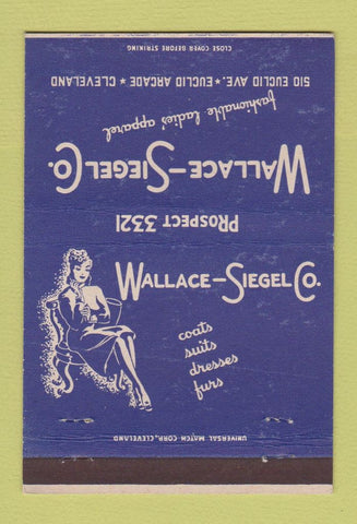 Matchbook Cover - Wallace Siegel Women's Clothes Cleveland OH girlie 40 Strike