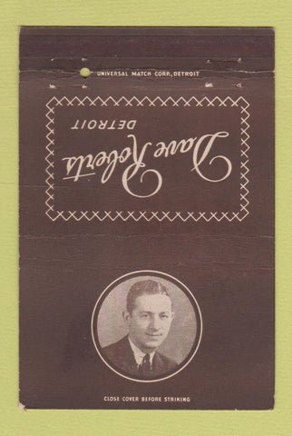 Matchbook Cover - Dave Roberts Detroit MI Men's Clothes 40 Strike