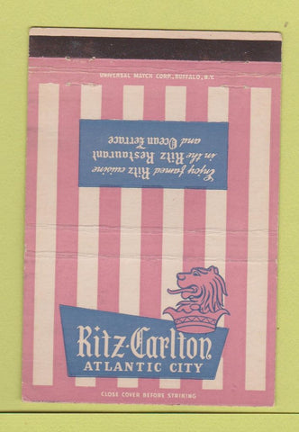 Matchbook Cover - Ritz Carlton Hotel Atlantic City NJ 40 Strike