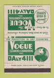 Matchbook Cover - Vouge Cleaners Laundry Milwaukee WI MISCUT BACK 40 Strike