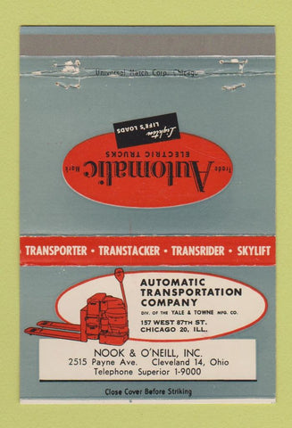 Matchbook Cover - Automatic Electric Trucks Nook O'Neill Cleveland OH 40 Strike