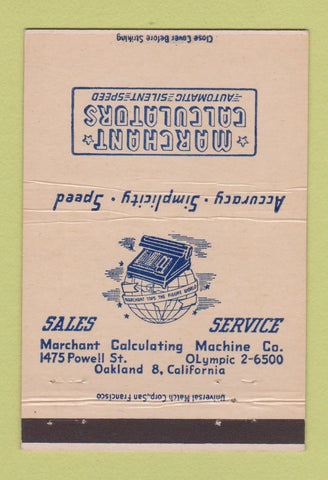Matchbook Cover - Marchant Calculators Oakland CA 40 Strike