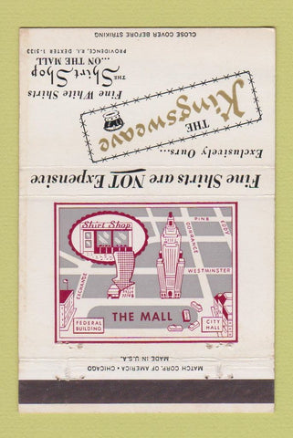 Matchbook Cover - Kingsweave Shirt Shop Clothes Providence RI 40 Strike