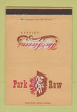Matchbook Cover - Park Row Stevens Hotel Chicago IL 40 Strike