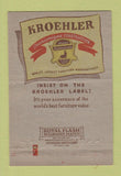 Matchbook Cover - Kroehler Furniture Brown Bros 40 Strike