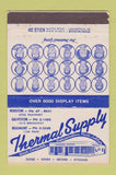 Matchbook Cover - Thermal Supply Houston Galveston Beaumont TX WEAR 40 Strike