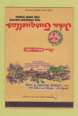 Matchbook Cover - John Tusquellas Meats Los Angeles CA 40 Strike