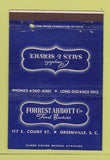 Matchbook Cover - Forest Abbott Food Brokers Greenville SC 40 Strike