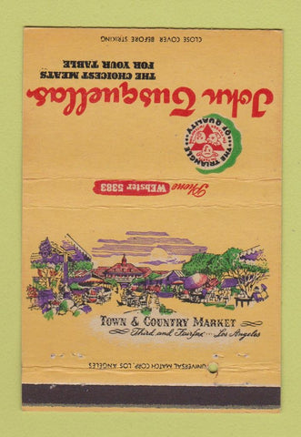 Matchbook Cover - John Tusquellas Meats Los Angeles CA 40 Strike