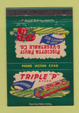 Matchbook Cover - Triple P Brand Tomatoes Pisciotta Kansas City MO 40 Strike
