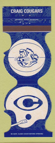 Matchbook Cover - Craig Cougars 1977 Janesville WI