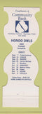Matchbook Cover - Hondo Owls 1984 Football Hondo TX