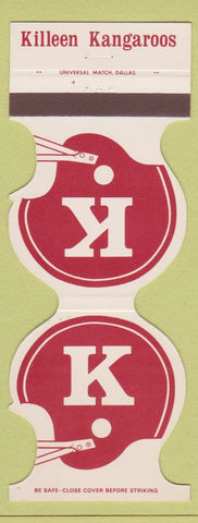 Matchbook Cover - Killeen Kangaroos Football 1976 Football Bank TX