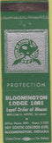 Matchbook Cover - Matchbook Cover Moose Lodge Bloomington IN