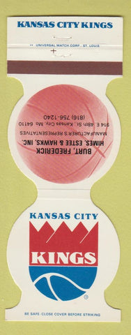 Matchbook Cover - Kansas City Kings Basketball Burt Frederick 1982