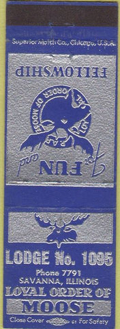 Matchbook Cover - Matchbook Cover Moose Lodge Savanna IL