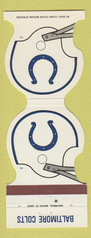 Matchbook Cover - Baltimore Colts Football 1982 Hilton Troy MI
