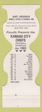 Matchbook Cover - Kansas City Chiefs Football 1982 Burt Frederick Himes