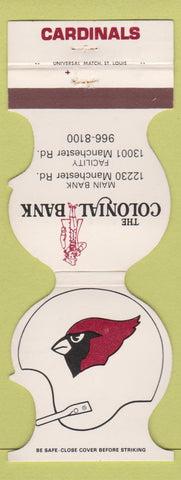 Matchbook Cover - St Louis Cardinals Football Colonial Bank 1978 WEAR