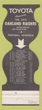 Matchbook Cover - Oakland Raiders Football 1973 Schedule Toyota WEAR