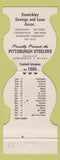 Matchbook Cover - Pittsburgh Steelers Football 1985 Sewickley Savings PA