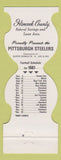 Matchbook Cover - Pittsburgh Steelers Football 1981 Hancock County Savings