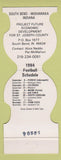 Matchbook Cover - Notre Dame Football 1984 South Bend Economic Development