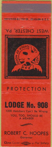 Matchbook Cover - Matchbook Cover Moose Lodge West Chester PA