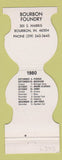 Matchbook Cover - Notre Dame Football 1980 Bourbon IN Foundry
