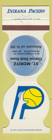 Matchbook Cover - Indiana Pacers Basketball St Moritz Steak Indianapolis 1981