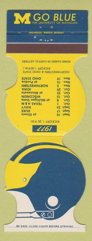 Matchbook Cover - Michigan Wolverines Football 1977 1978 Haab's Ypslanti MI