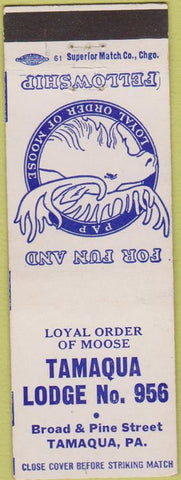 Matchbook Cover - Matchbook Cover Moose Lodge Tamaqua PA