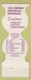 Matchbook Cover - TCU Horned Frogs 1981 Bank Tarrant Savings