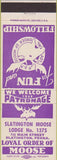 Matchbook Cover - Matchbook Cover Moose Lodge Slatington PA