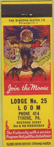 Matchbook Cover - Matchbook Cover Moose Lodge Tyrone PA