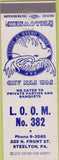 Matchbook Cover - Matchbook Cover Moose Lodge Steelton PA