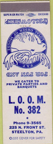 Matchbook Cover - Matchbook Cover Moose Lodge Steelton PA