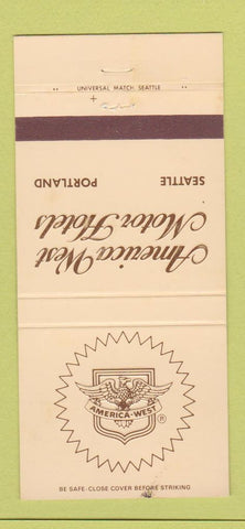 Matchbook Cover - America West Motor Hotels Seattle WA Portland OR 30 Strike